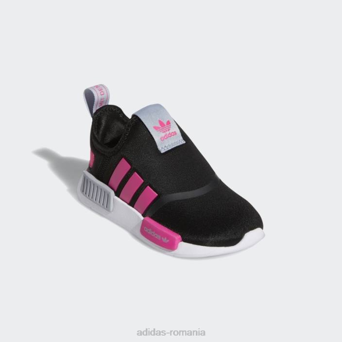Adidas pantofi nmd 360 negru adidas copii negru/roz șoc/argintiu 2JBN18084