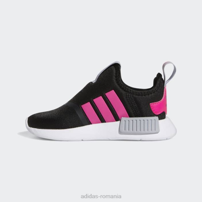 Adidas pantofi nmd 360 negru adidas copii negru/roz șoc/argintiu 2JBN18084