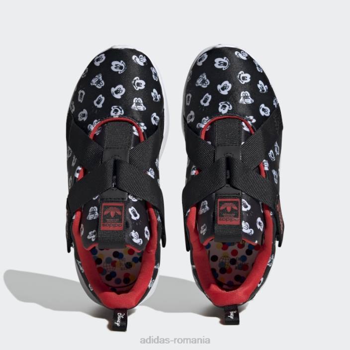 Adidas pantofi originali flex 2.0 negri copii negru/alb/rosu 2JBN18254