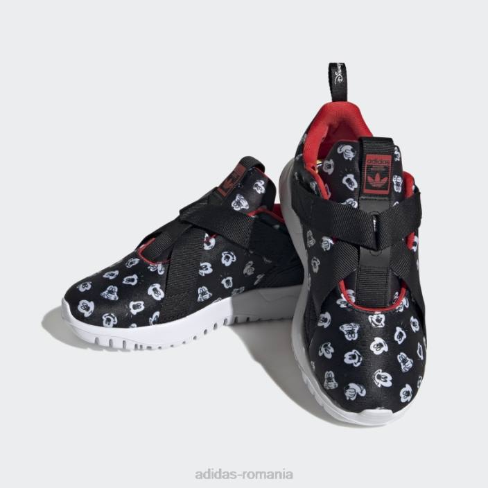 Adidas pantofi originali flex 2.0 negri copii negru/alb/rosu 2JBN18254