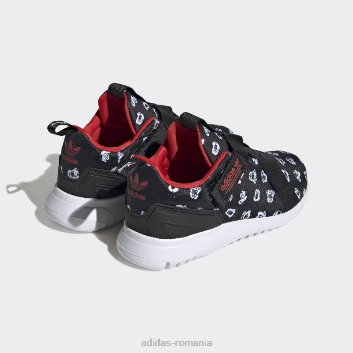 Adidas pantofi originali flex 2.0 negri copii negru/alb/rosu 2JBN18254