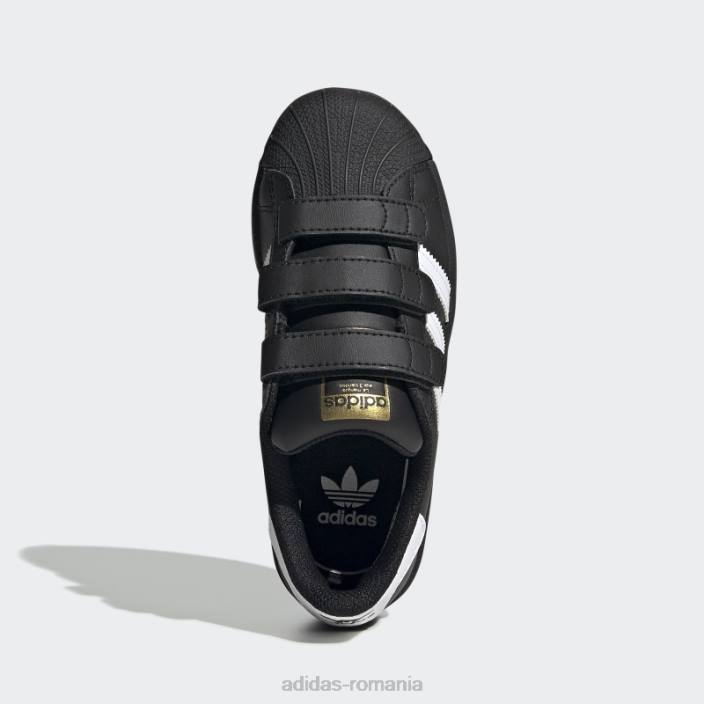 Adidas pantofi originali superstar alb elegant copii alb negru 2JBN17744