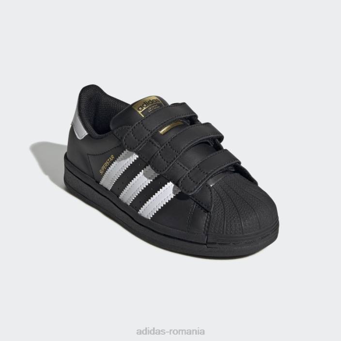 Adidas pantofi originali superstar alb elegant copii alb negru 2JBN17744