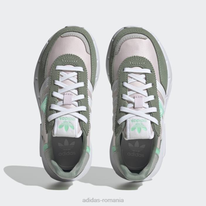 Adidas pantofi retropy f2 eleganti, verde argintiu copii roz/alb/verde argintiu 2JBN18251
