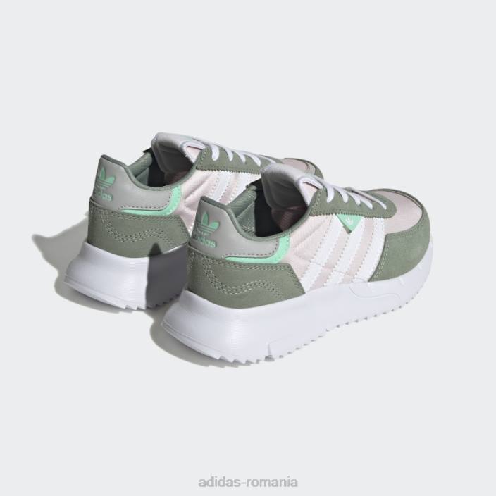 Adidas pantofi retropy f2 eleganti, verde argintiu copii roz/alb/verde argintiu 2JBN18251