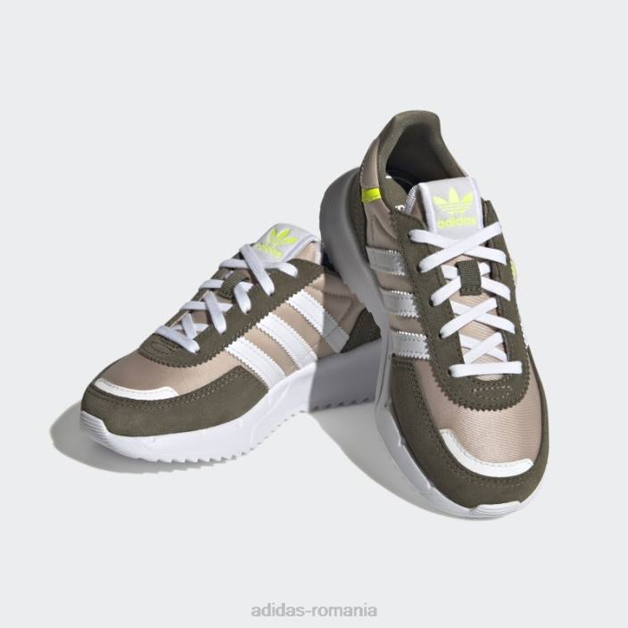 Adidas pantofi retropy f2 taupe adidas copii taupe/alb/măsliniu 2JBN18246