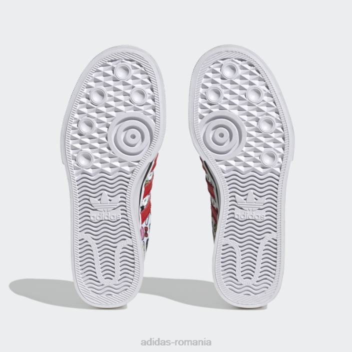 Adidas pantofi roșii eleganti cu platformă nizza copii alb/negru/rosu 2JBN17730