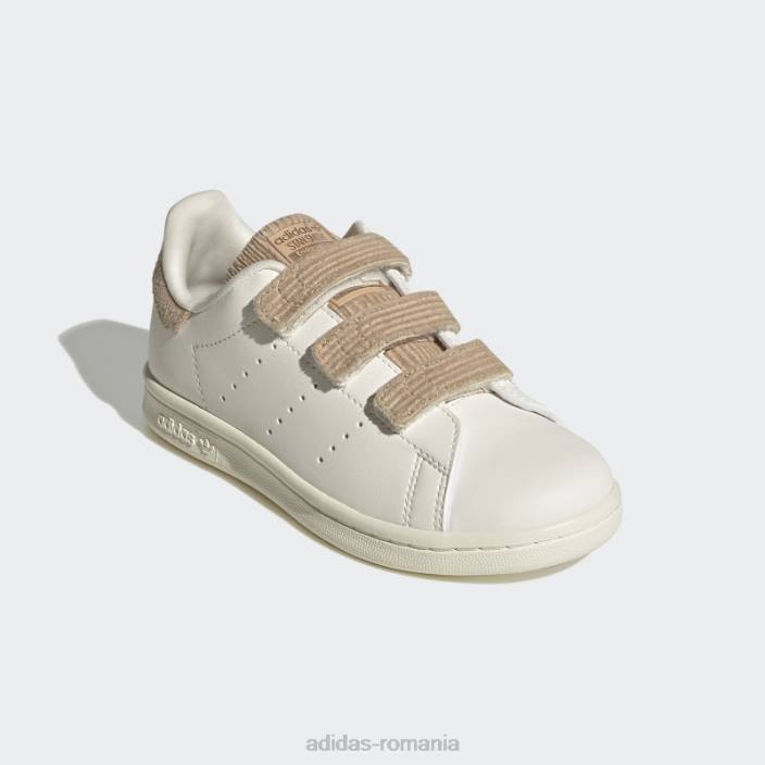 Adidas pantofi stan smith bej copii alb/bej 2JBN11550
