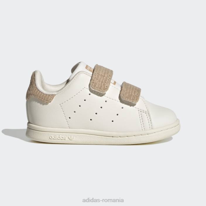 Adidas pantofi stan smith fierbinți bej copii alb/bej 2JBN18250