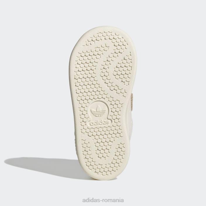 Adidas pantofi stan smith fierbinți bej copii alb/bej 2JBN18250