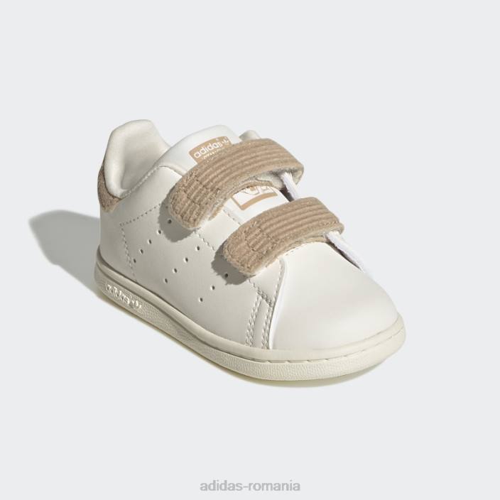 Adidas pantofi stan smith fierbinți bej copii alb/bej 2JBN18250