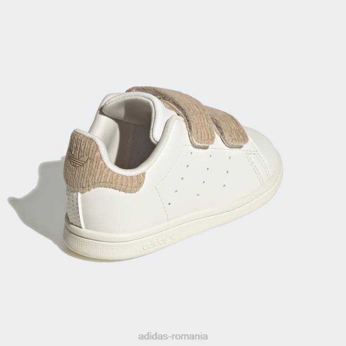 Adidas pantofi stan smith fierbinți bej copii alb/bej 2JBN18250
