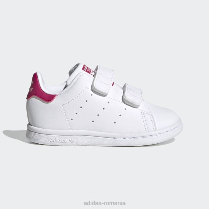 Adidas pantofi stan smith fierbinți roz îndrăzneț copii alb/roz intens 2JBN17871