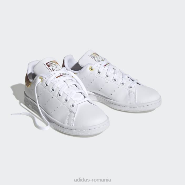 Adidas pantofi stan smith galbeni copii alb/galben 2JBN18010