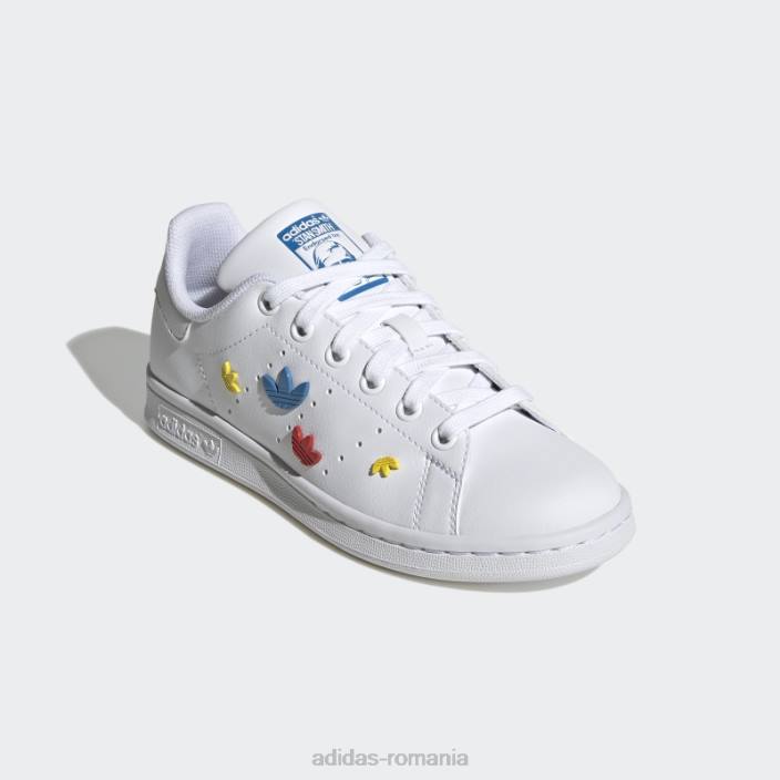 Adidas pantofi stan smith roșii copii alb/rosu/albastru 2JBN18258