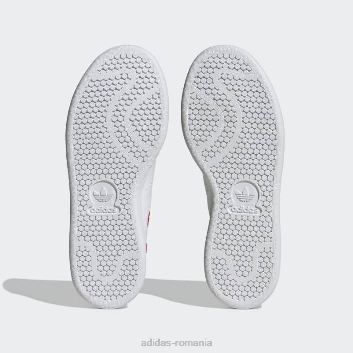 Adidas pantofi stan smith roșii de modă copii alb/negru/rosu 2JBN11420