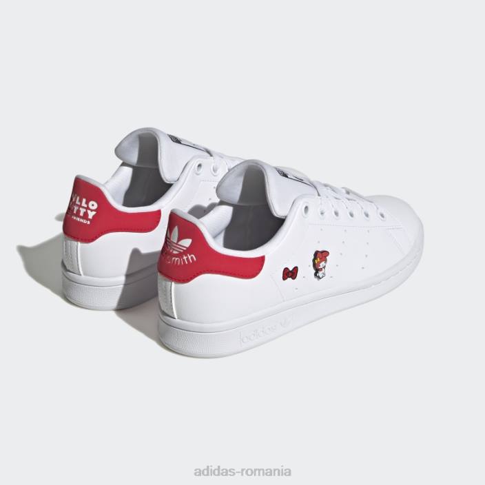 Adidas pantofi stan smith roșii de modă copii alb/negru/rosu 2JBN11420