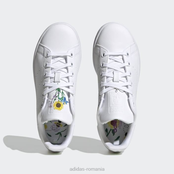 Adidas pantofi stan smith violet hot shock copii alb/verde/mov de șoc 2JBN17964