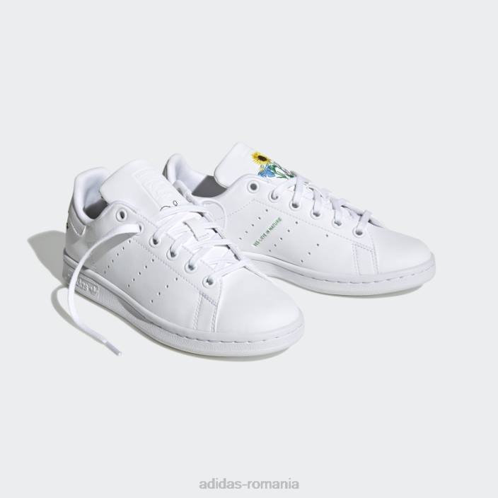 Adidas pantofi stan smith violet hot shock copii alb/verde/mov de șoc 2JBN17964