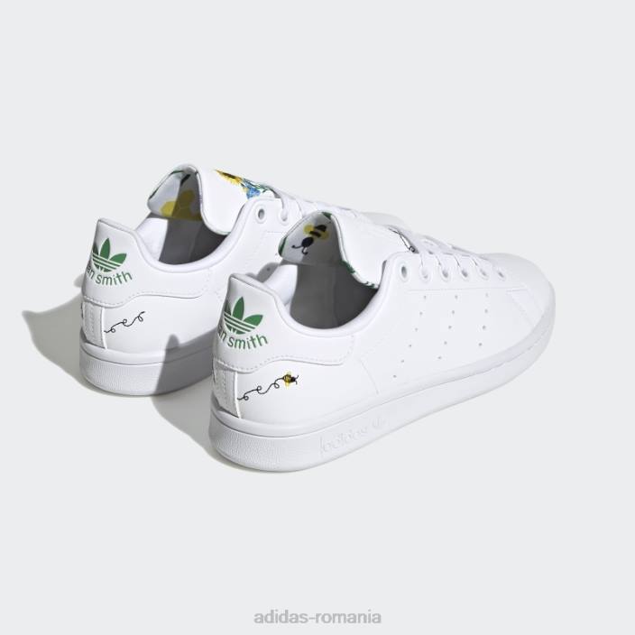 Adidas pantofi stan smith violet hot shock copii alb/verde/mov de șoc 2JBN17964
