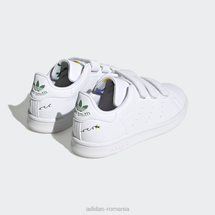 Adidas pantofi stan smith violet șoc elegant copii alb/verde/mov de șoc 2JBN17935