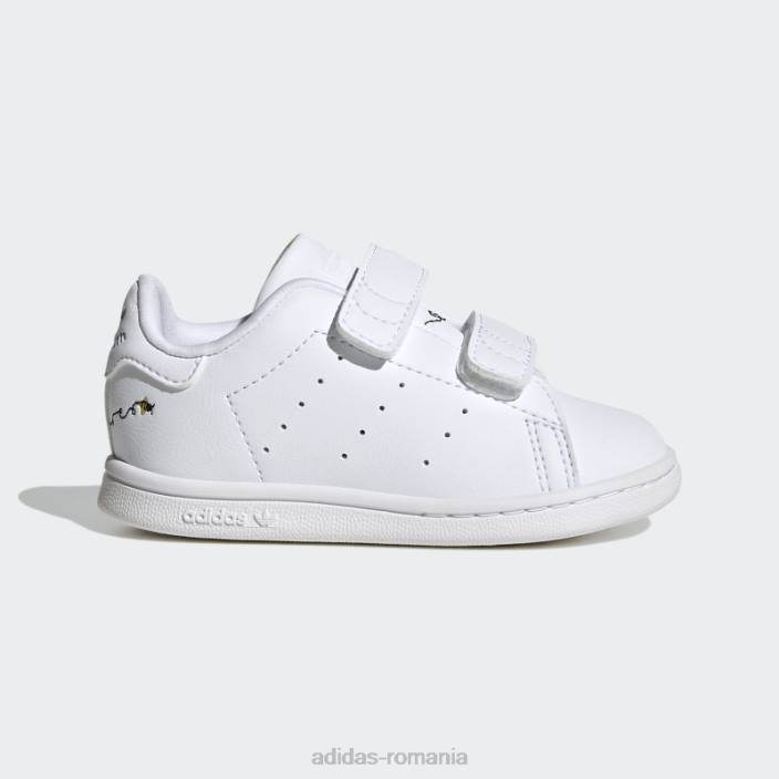 Adidas pantofi stan smith violet șoc fierbinte copii alb/verde/mov de șoc 2JBN17931