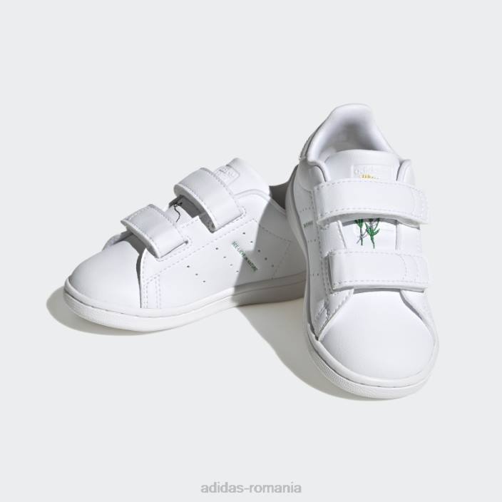Adidas pantofi stan smith violet șoc fierbinte copii alb/verde/mov de șoc 2JBN17931