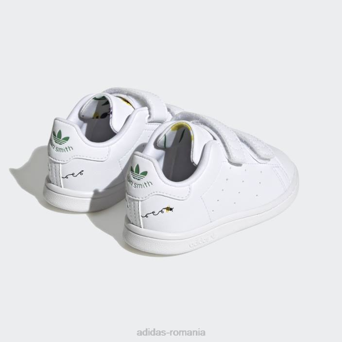 Adidas pantofi stan smith violet șoc fierbinte copii alb/verde/mov de șoc 2JBN17931