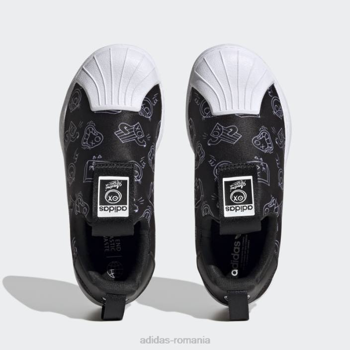 Adidas pantofi superstar 360 alb elegant copii alb negru 2JBN11184