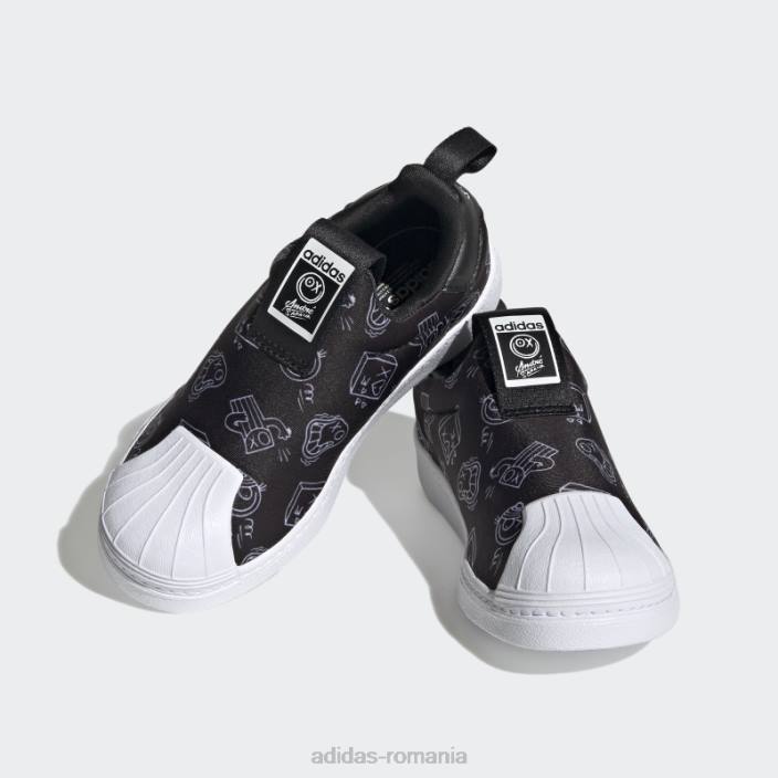Adidas pantofi superstar 360 alb elegant copii alb negru 2JBN11184