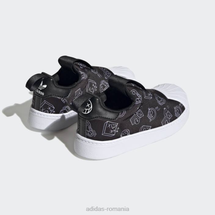 Adidas pantofi superstar 360 alb elegant copii alb negru 2JBN11184