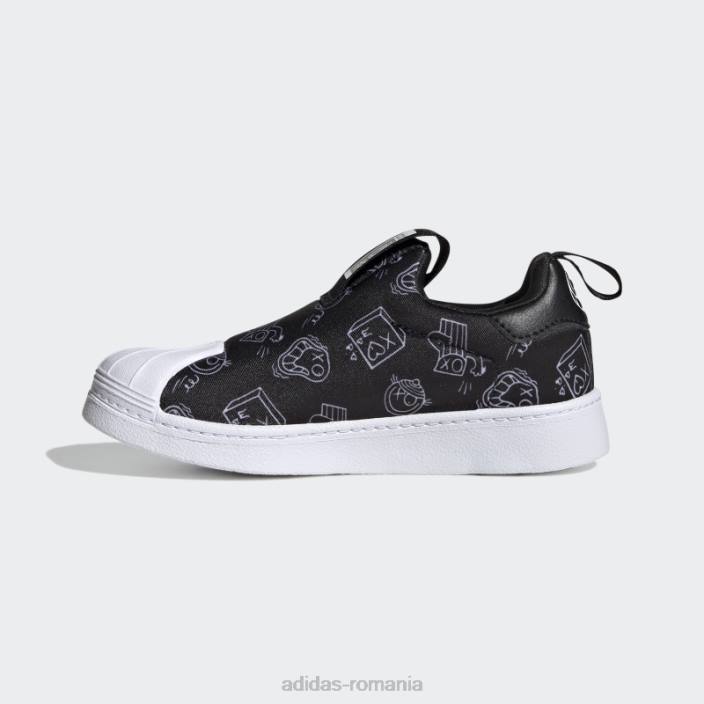 Adidas pantofi superstar 360 alb elegant copii alb negru 2JBN11184