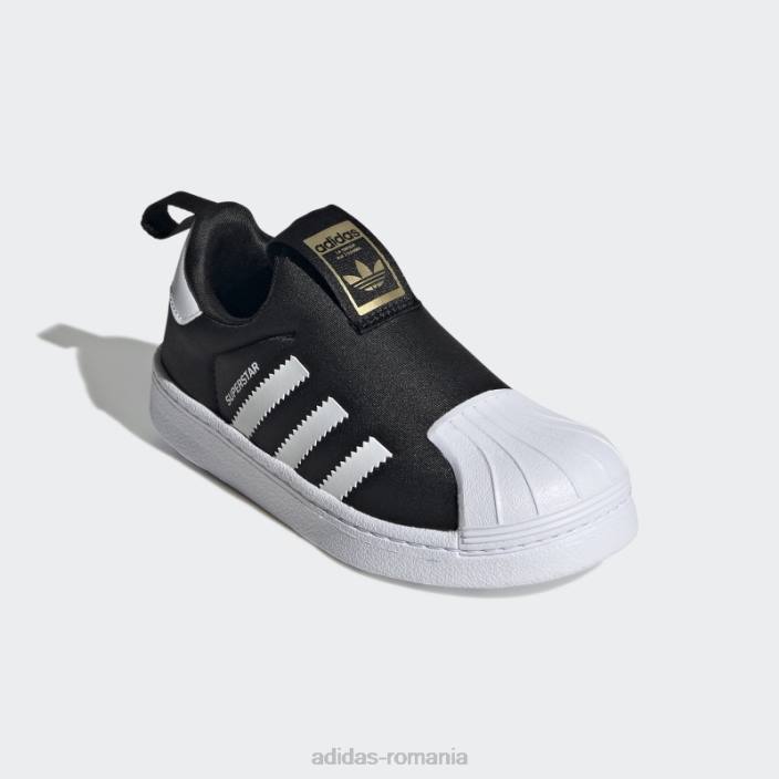Adidas pantofi superstar 360 aurii metalici copii negru/alb/auriu metalic 2JBN3542