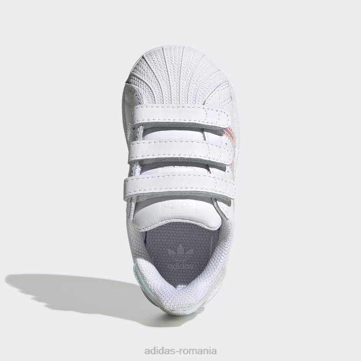 Adidas pantofi superstar albi fierbinți copii alb 2JBN17830