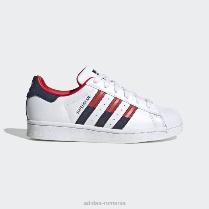 Adidas pantofi superstar de noapte indigo eleganti copii alb/stacojiu/indigo de noapte 2JBN11130