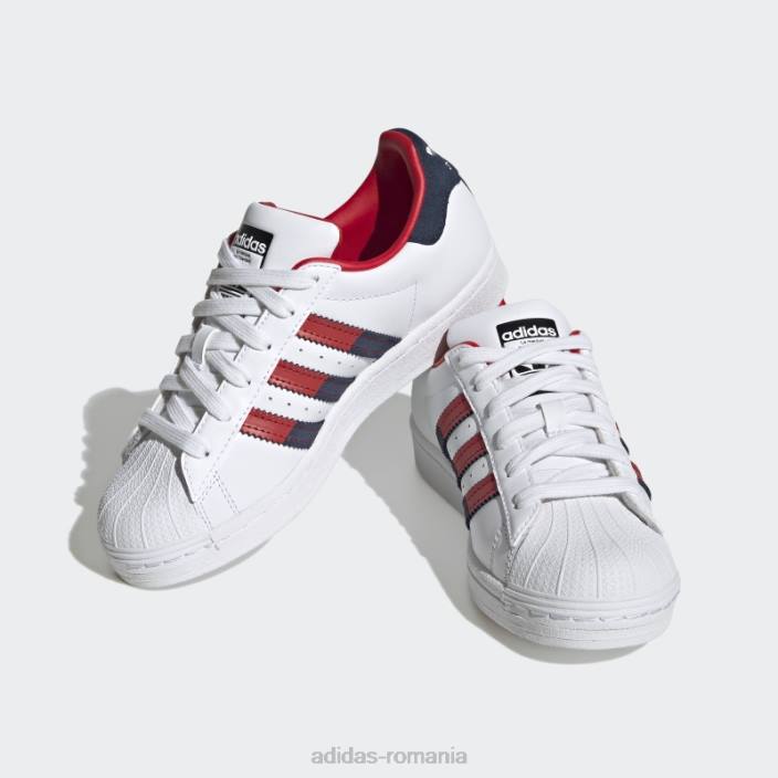 Adidas pantofi superstar de noapte indigo eleganti copii alb/stacojiu/indigo de noapte 2JBN11130