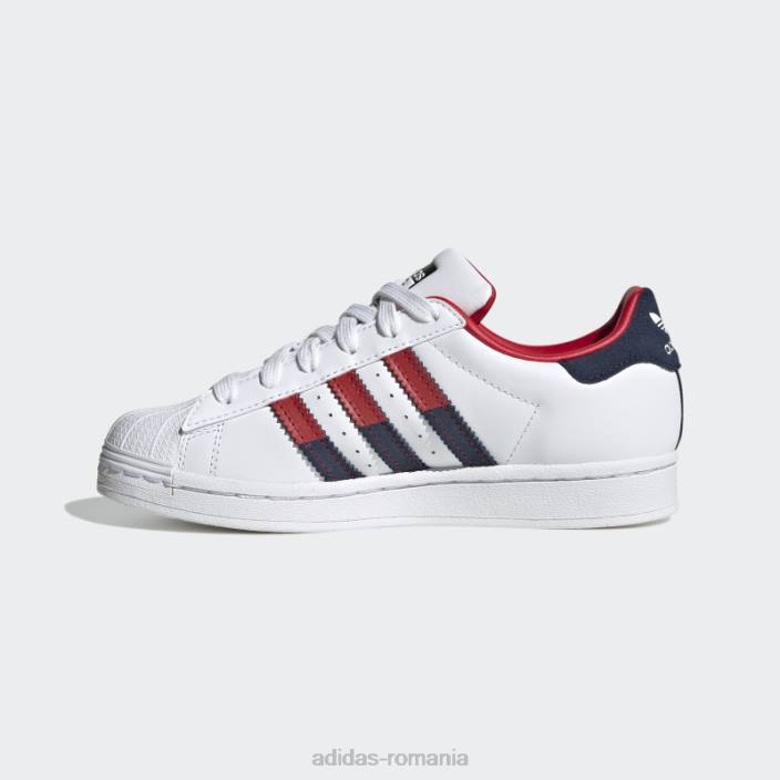 Adidas pantofi superstar de noapte indigo eleganti copii alb/stacojiu/indigo de noapte 2JBN11130