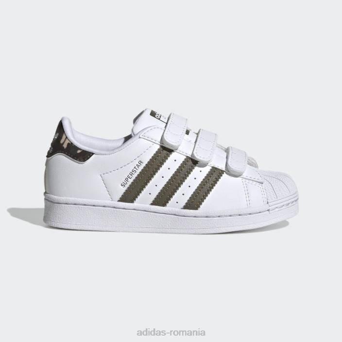 Adidas pantofi superstar eleganti olive copii alb/măsliniu 2JBN18003