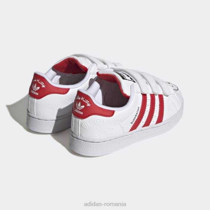 Adidas pantofi superstar hello kitty albi copii alb/rosu/negru 2JBN11564