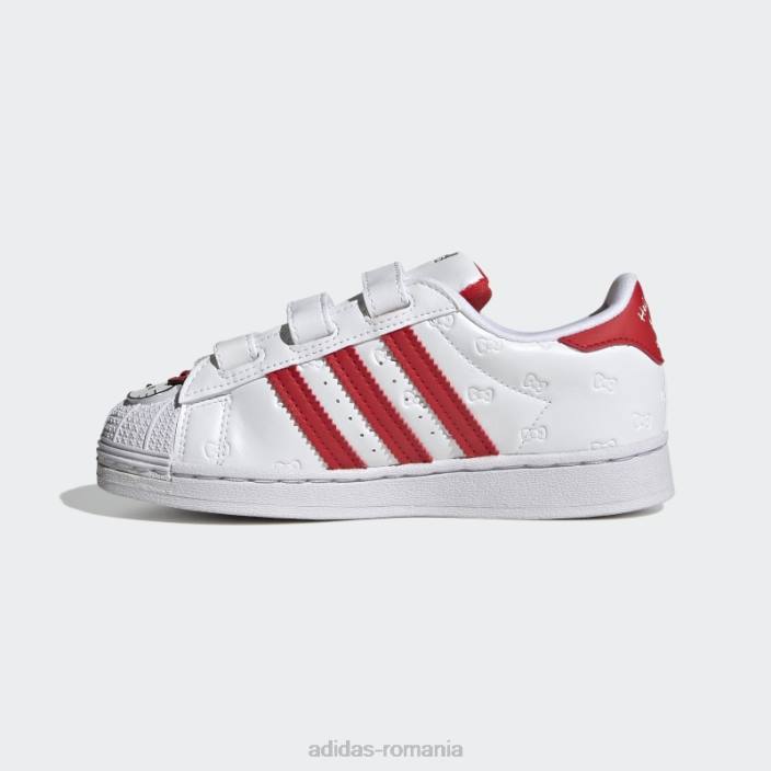 Adidas pantofi superstar hello kitty albi copii alb/rosu/negru 2JBN11564