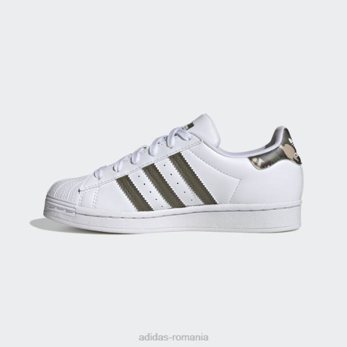 Adidas pantofi superstar măsline copii alb/măsliniu 2JBN11251