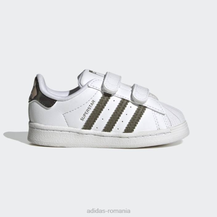 Adidas pantofi superstar modei olive copii alb/măsliniu 2JBN17849