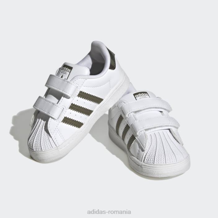 Adidas pantofi superstar modei olive copii alb/măsliniu 2JBN17849