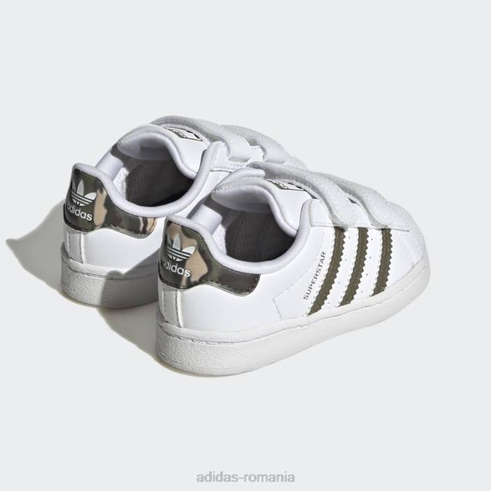 Adidas pantofi superstar modei olive copii alb/măsliniu 2JBN17849