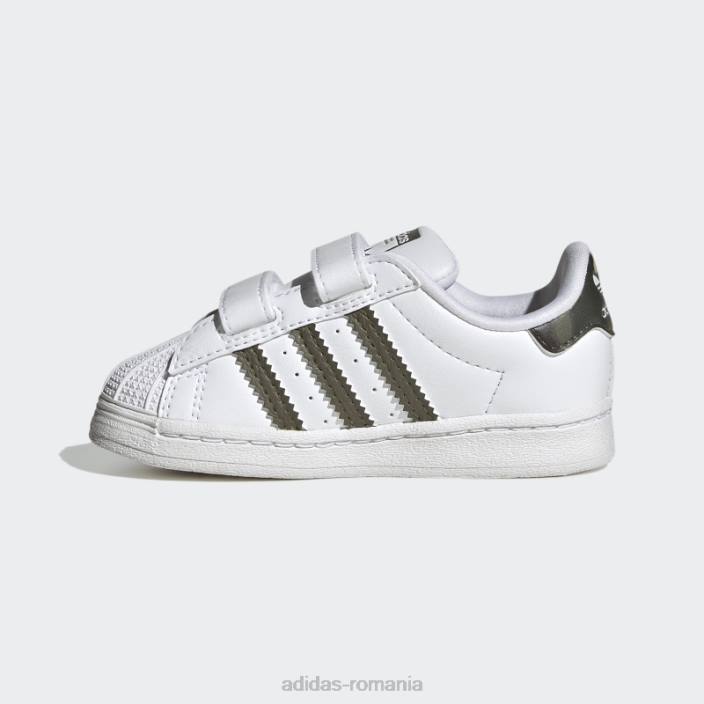 Adidas pantofi superstar modei olive copii alb/măsliniu 2JBN17849