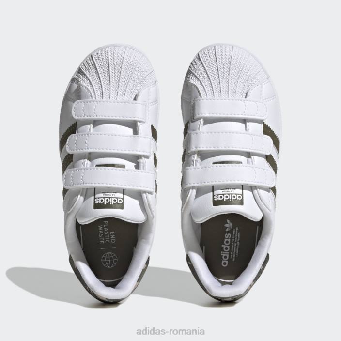 Adidas pantofi superstar olive copii alb/măsliniu 2JBN11174