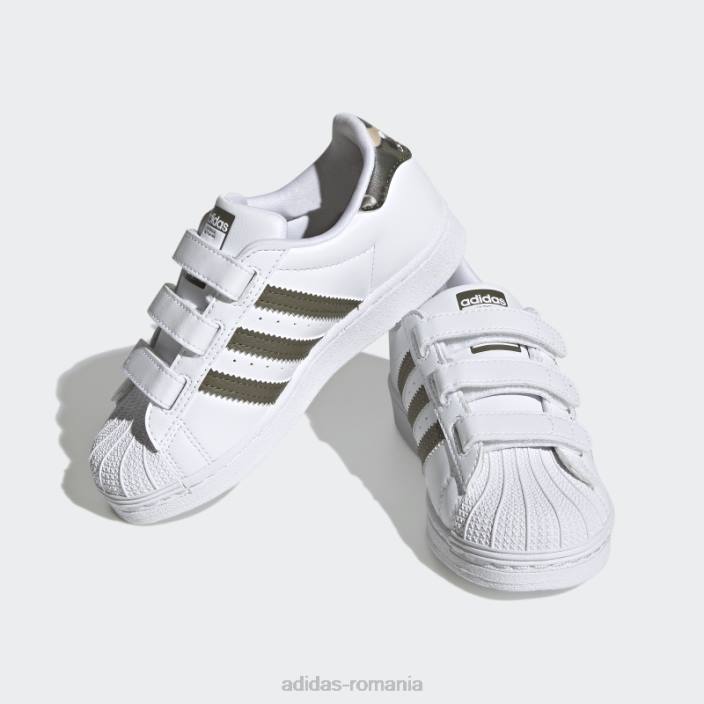 Adidas pantofi superstar olive copii alb/măsliniu 2JBN11174