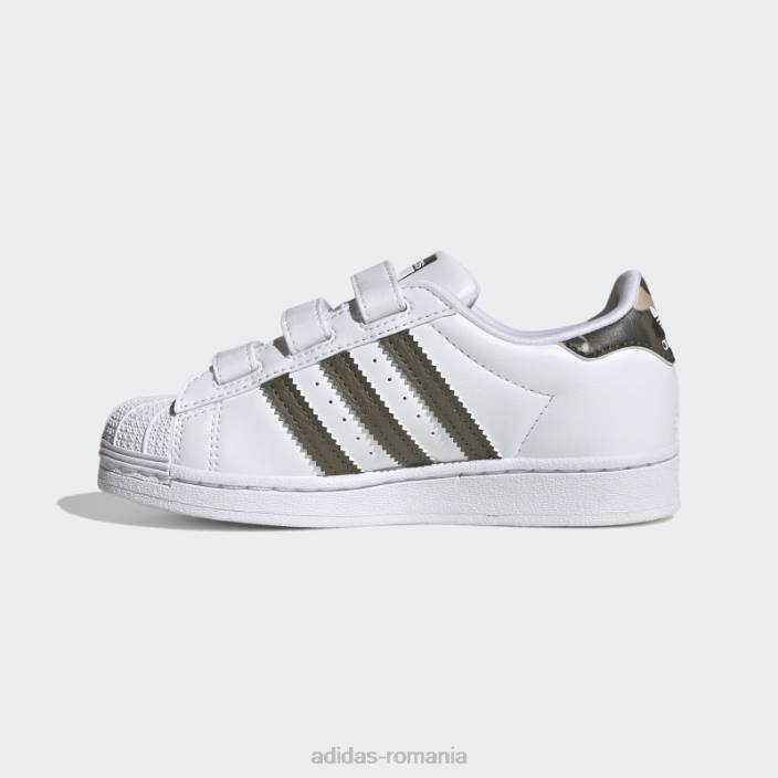 Adidas pantofi superstar olive copii alb/măsliniu 2JBN11174