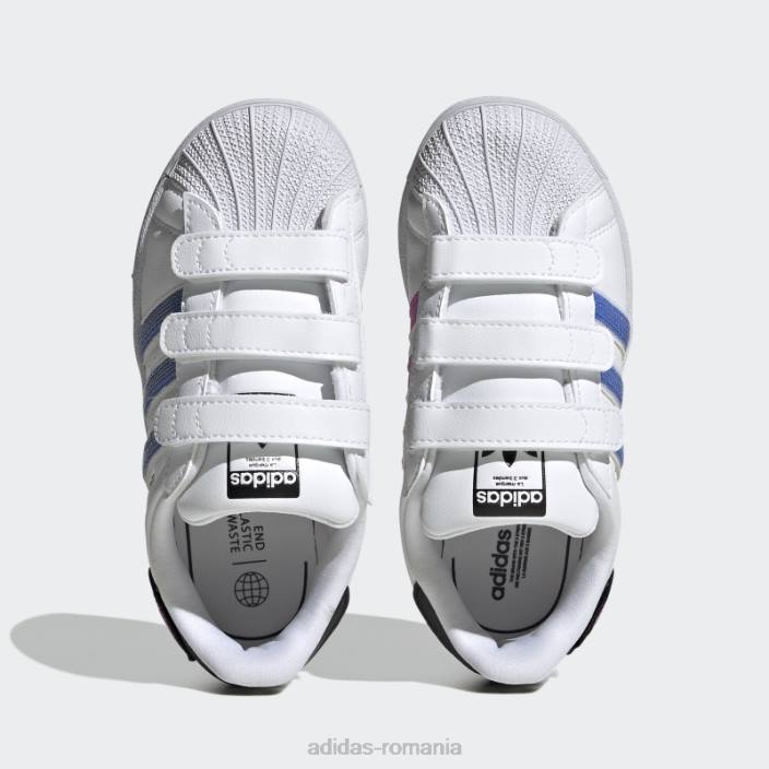 Adidas pantofi superstar pantone fierbinți copii alb/albastru/pantone 2JBN11514