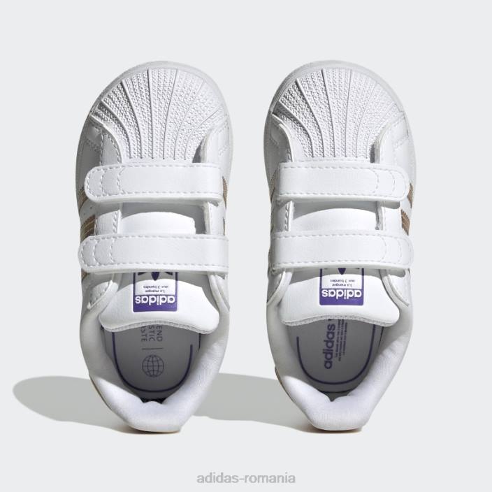 Adidas pantofi superstar purple rush fierbinte copii papură albă/violet 2JBN18008